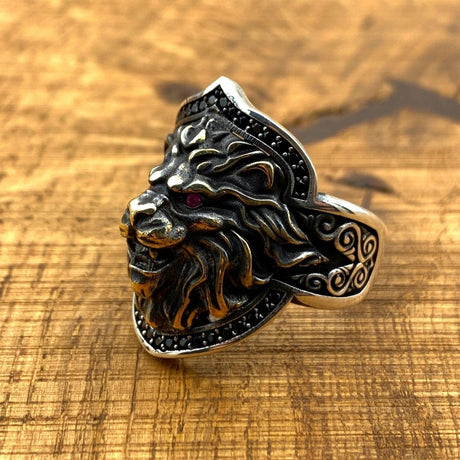 Silver Lion Men's Ring