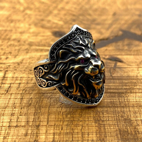 Silver Lion Men's Ring