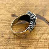 Silver Owl Head Statement Ring