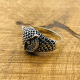 Silver Owl Head Statement Ring