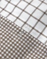 Juego de Funda Nórdica Doble Premium Fácil de Planchar Cuadros Marrón 200x220cm