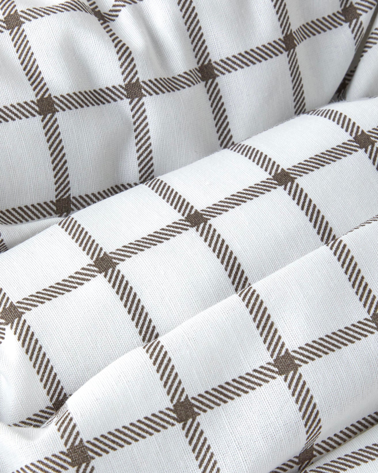 Professional Easy Iron Simple Checks Single Duvet Set Brown