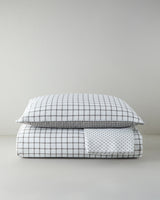 Professional Easy Iron Simple Checks Single Duvet Set Brown