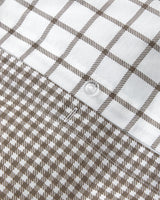 Professional Easy Iron Simple Checks Single Duvet Set Brown