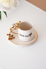 Sinem Yaman Home Professional Handcrafted Leopard Bow Ceramic Turkish Coffee Cup - TryAladdin