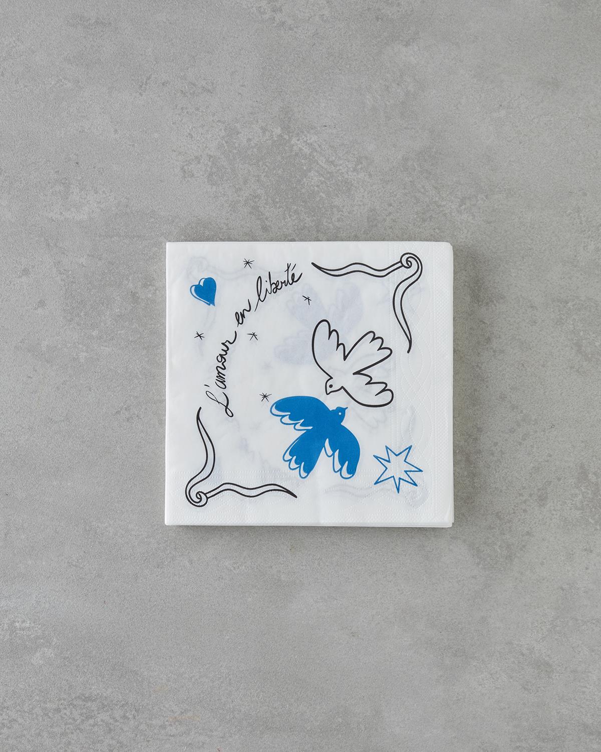 Professional Grade Blue Disposable Paper Napkins   33x33cm