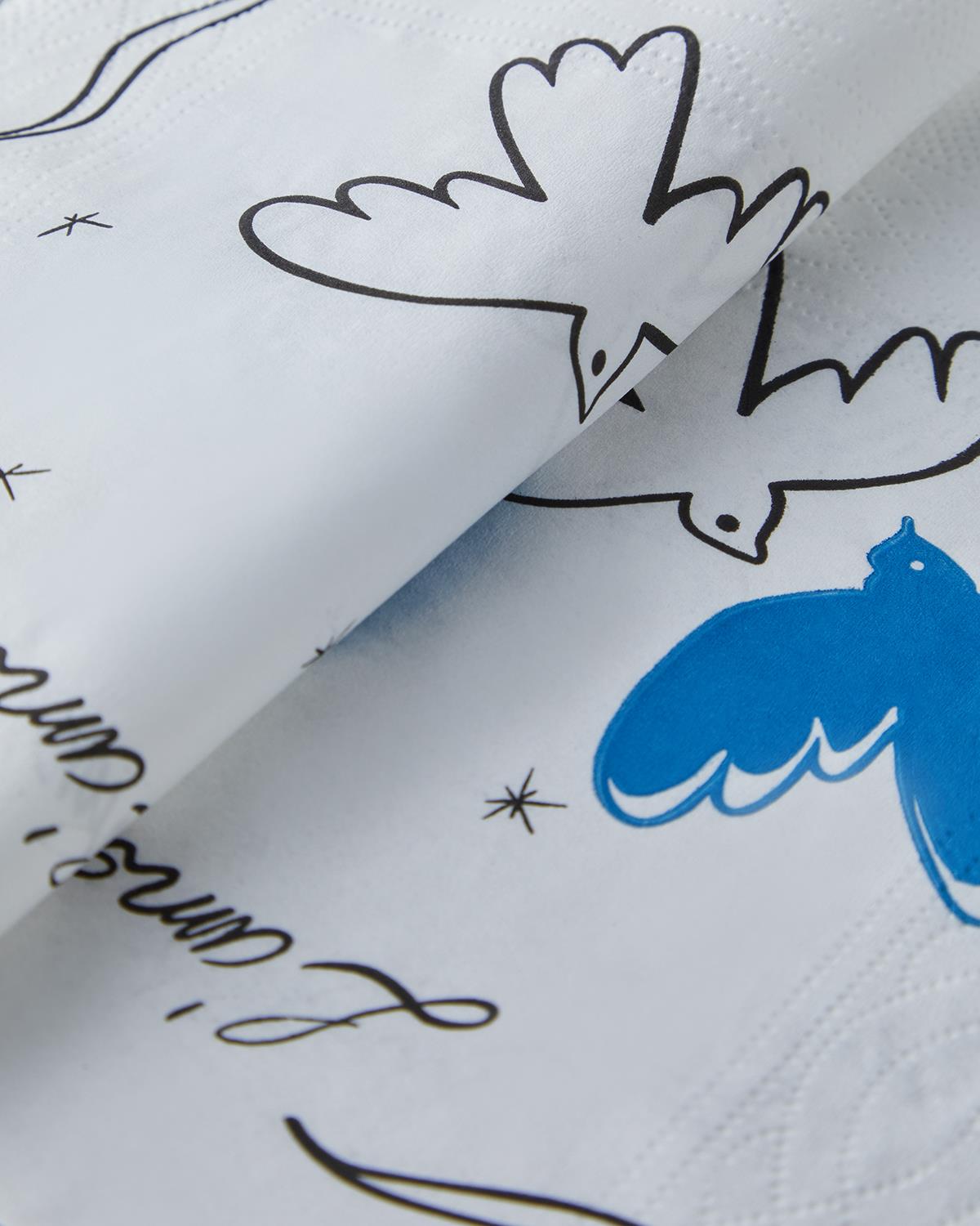 Professional Grade Blue Disposable Paper Napkins   33x33cm