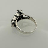 Sleek Men's Motorcycle Silver Ring