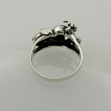 Sleek Men's Motorcycle Silver Ring