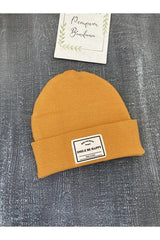 Smile Be Happy Baby Mustard Beanie - 0 - 1 Age - TryAladdin