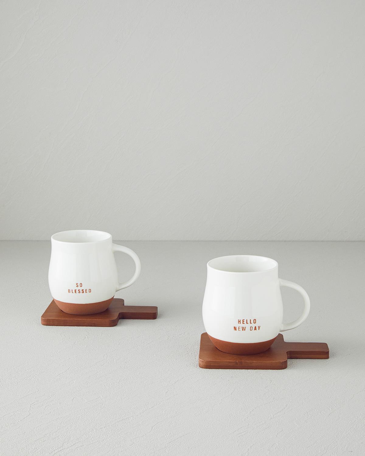 Premium New Bone China Mug Saucer Set White