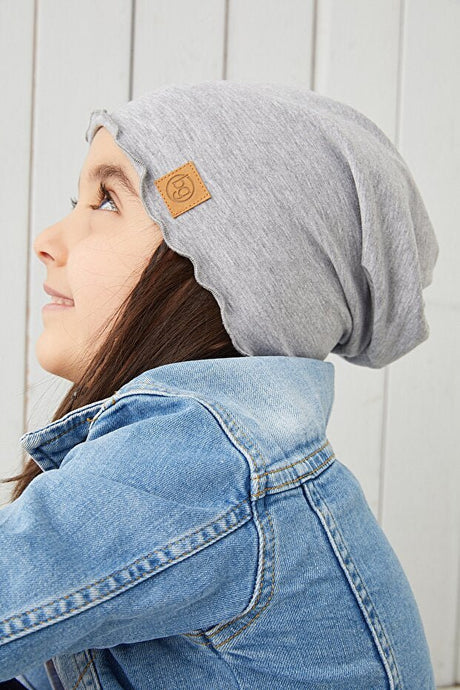 Soft 100% cotton Baby Beanie Hat - Grey - TryAladdin