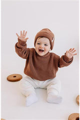 Soft cotton Baby Knit Sweater - Terracotta - TryAladdin