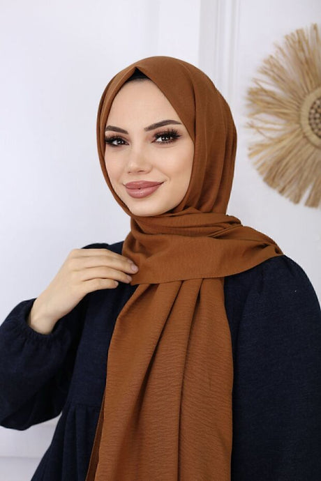 Soft Cotton Jazz Shawl - Chocolate Brown - TryAladdin
