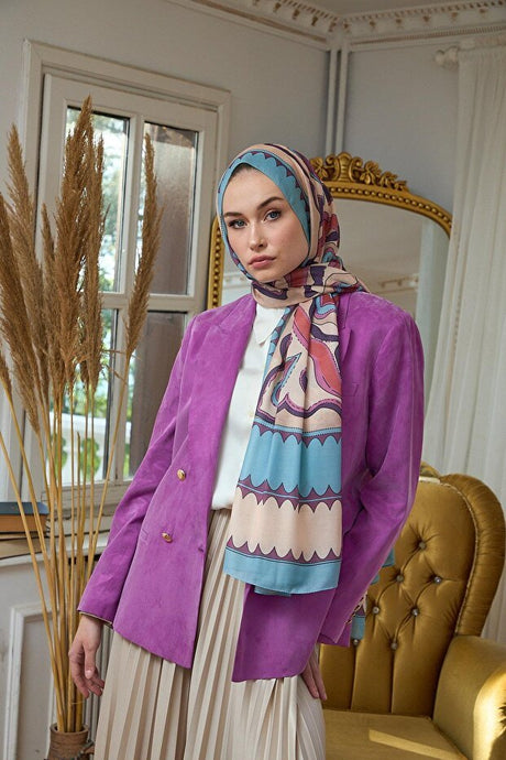Soft Cotton Shawl - Blue Violet - TryAladdin
