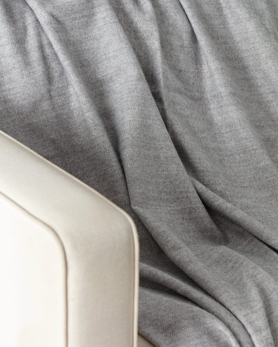 Soft Cotton TV Throw Blanket, Reversible Grey & Beige - TryAladdin