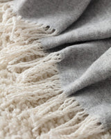 Soft Cotton TV Throw Blanket, Reversible Grey & Beige - TryAladdin