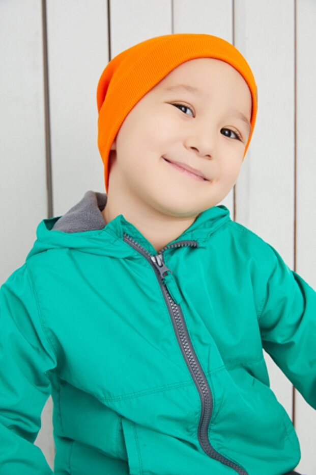 Soft Orange Ribbed Beanie & Neck Warmer Set - TryAladdin