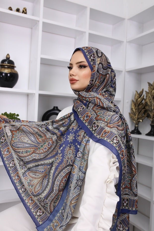 Soft Silk Cotton Shawl - Retro Pattern - TryAladdin