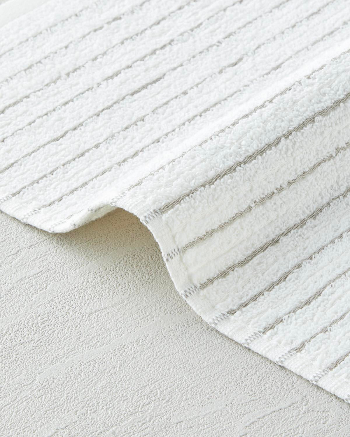 Professional Soft Stripe Cotton Hand Towel   Ivory