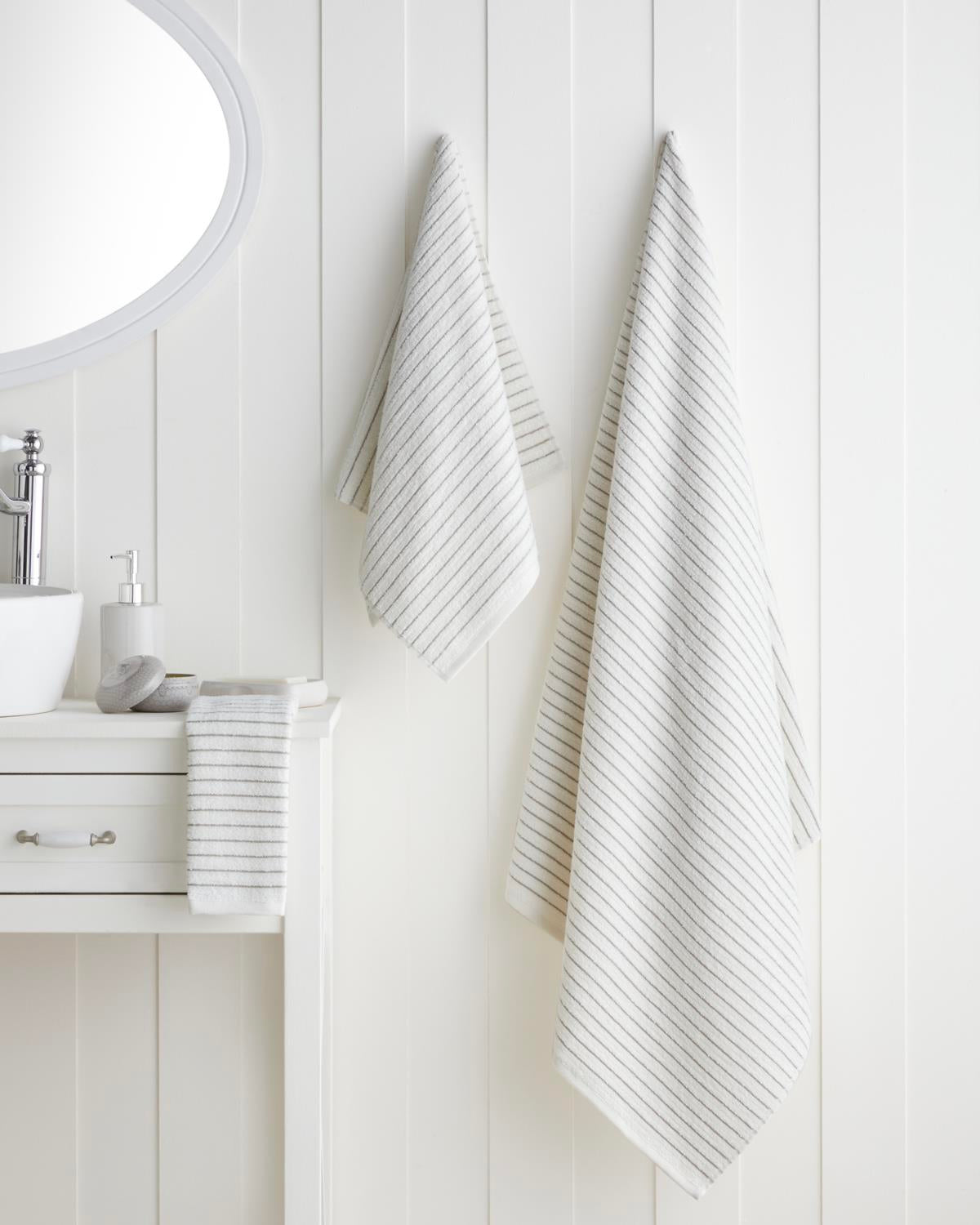 Premium Soft Stripe Cotton Face Towel Ivory