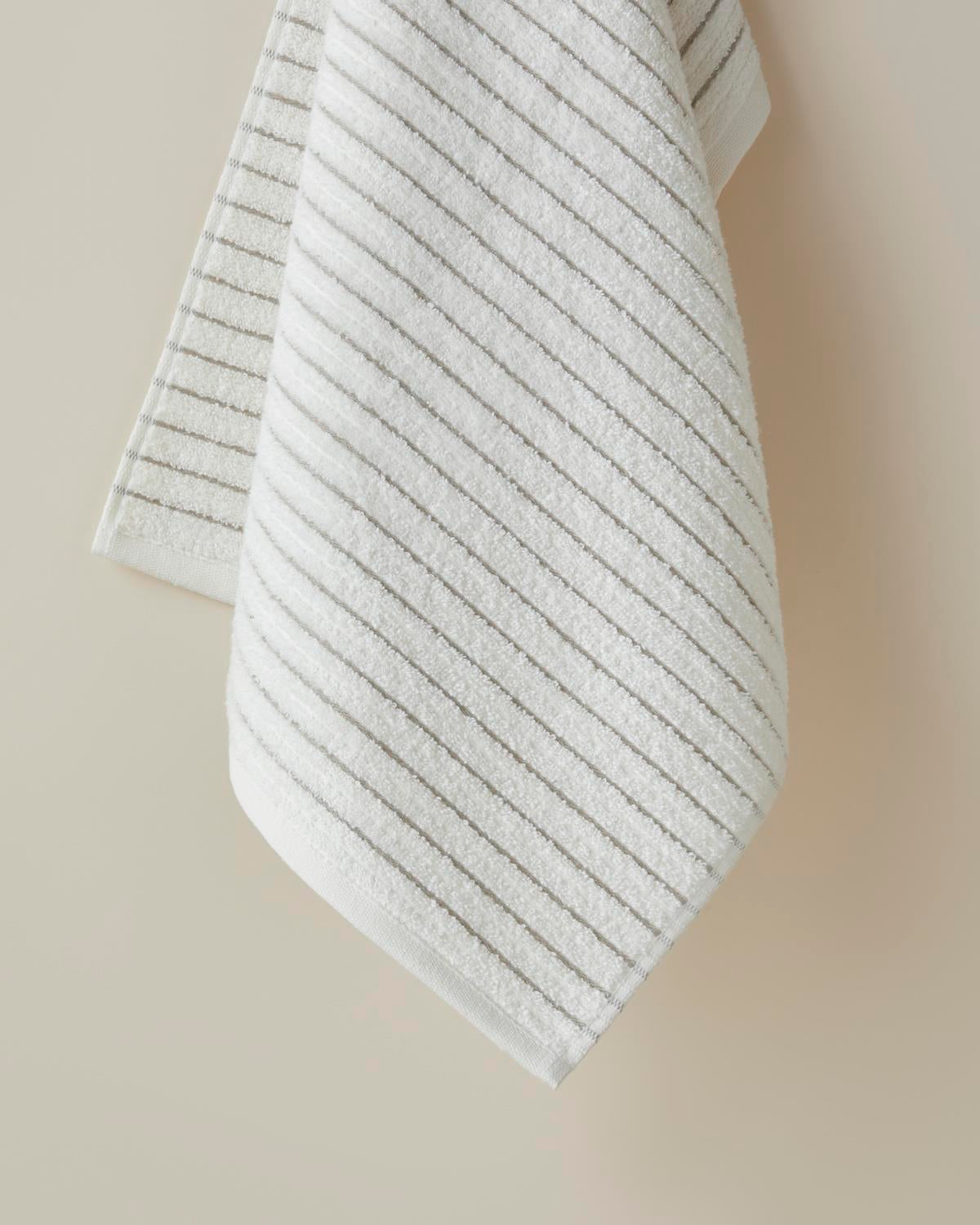 Premium Soft Stripe Cotton Face Towel Ivory