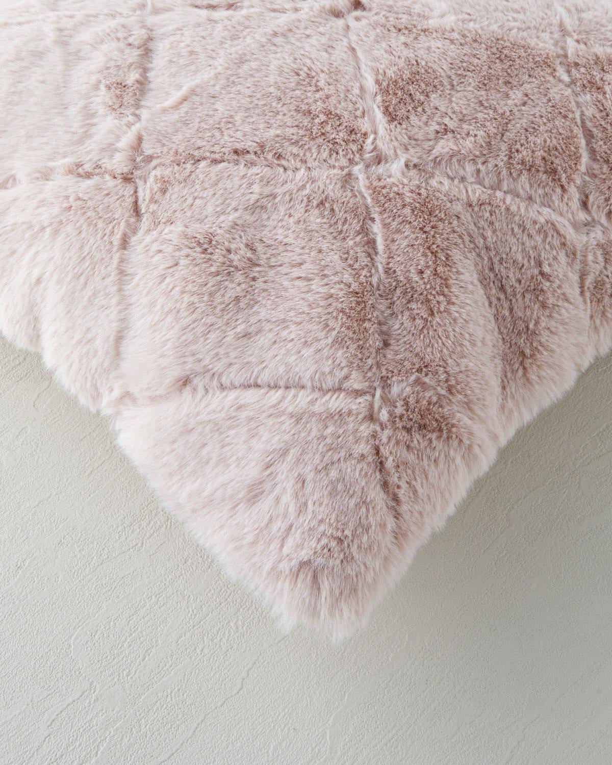 Soft Touch Rabbit Feel Plush Cushion Cover Powder Pink