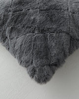 Premium Soft Touch Rabbit Plush Cushion Cover   Anthracite