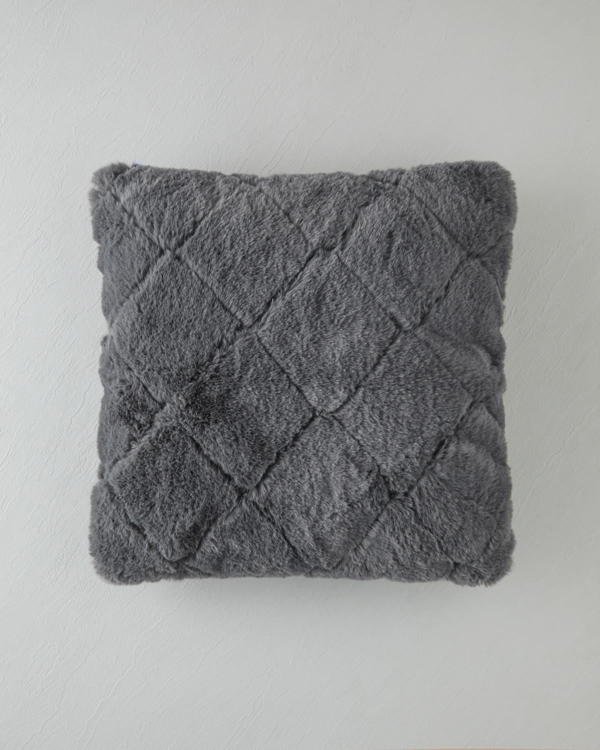 Premium Soft Touch Rabbit Plush Cushion Cover   Anthracite