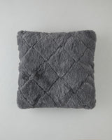 Premium Soft Touch Rabbit Plush Cushion Cover   Anthracite