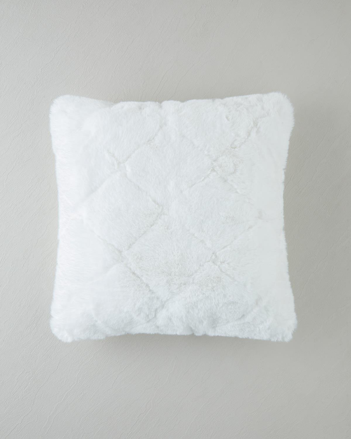 Premium Soft Touch Rabbit Plush Cushion Cover   White Decorative Home Accent