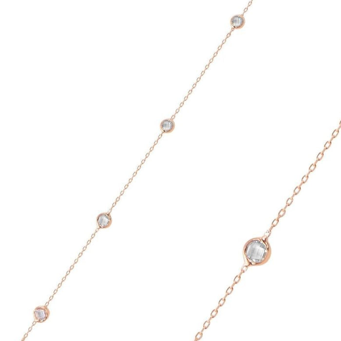 Sogutlu | Silver Rose Stone Anklet