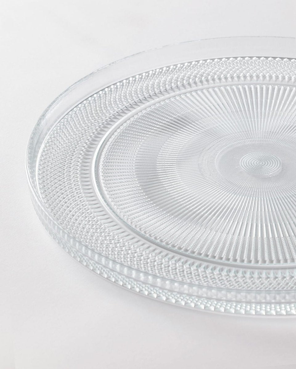 Sophisticated Clear Glass Serving Plate - Modern Minimalist Design - TryAladdin