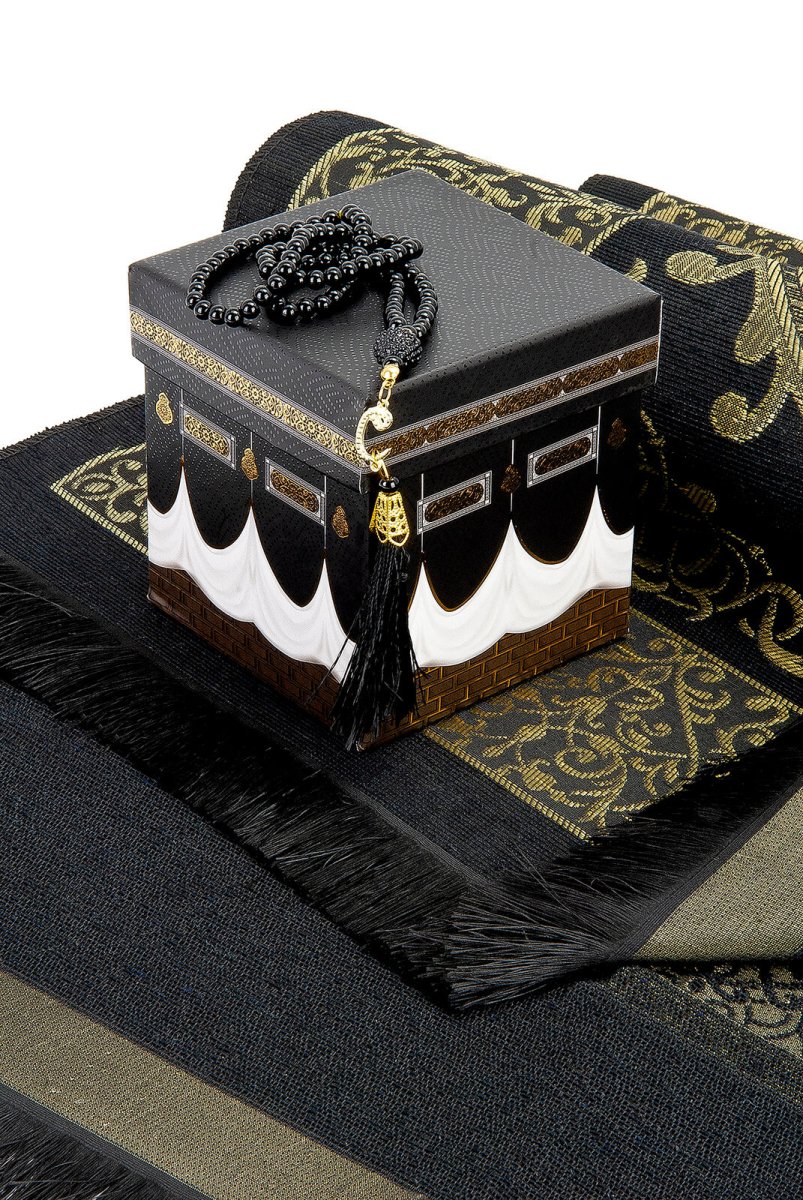 Special Kaaba Boxed Gift Prayer Rug and Tasbih Set - TryAladdin