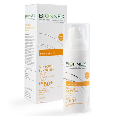 SPF 50+ Dry Touch Sunscreen Fluid with Vitamin E - Mattifying & Water Resistant - TryAladdin