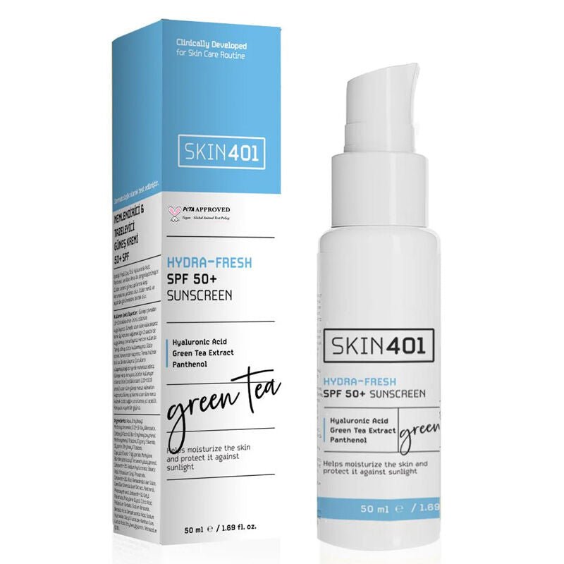 SPF 50 Hydrating & Brightening Sunscreen Cream with Hyaluronic Acid & Green Tea - TryAladdin