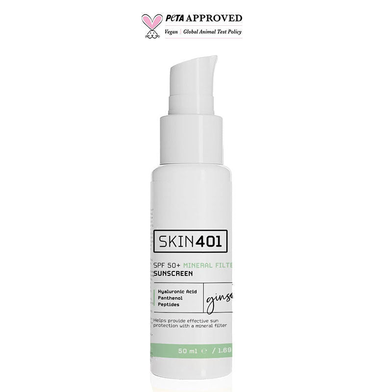 SPF 50+ Mineral Sunscreen - Hydrating & Brightening with Ginseng & Peptides - TryAladdin