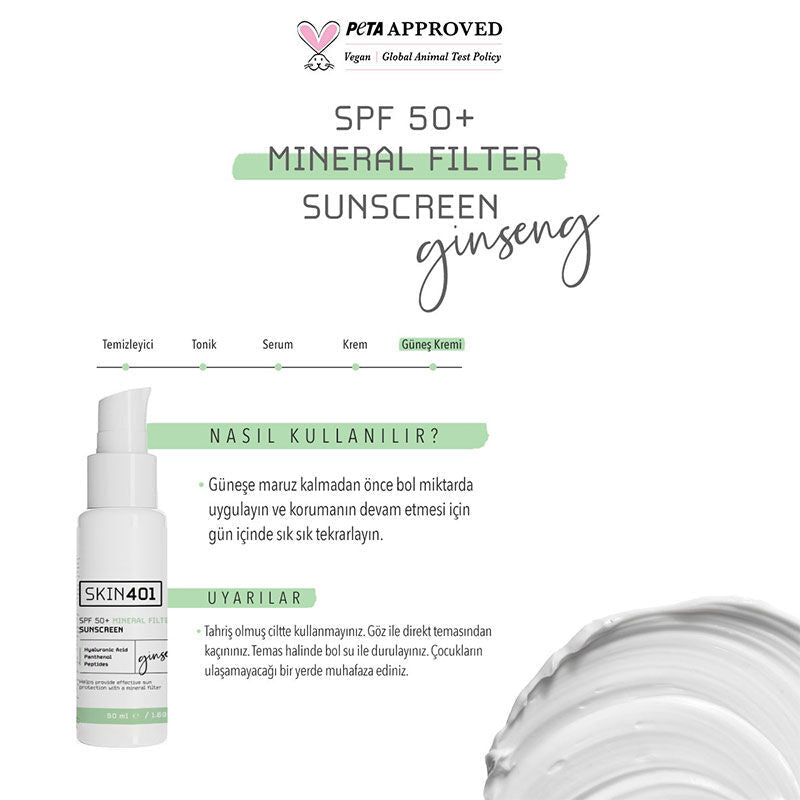 SPF 50+ Mineral Sunscreen - Hydrating & Brightening with Ginseng & Peptides - TryAladdin