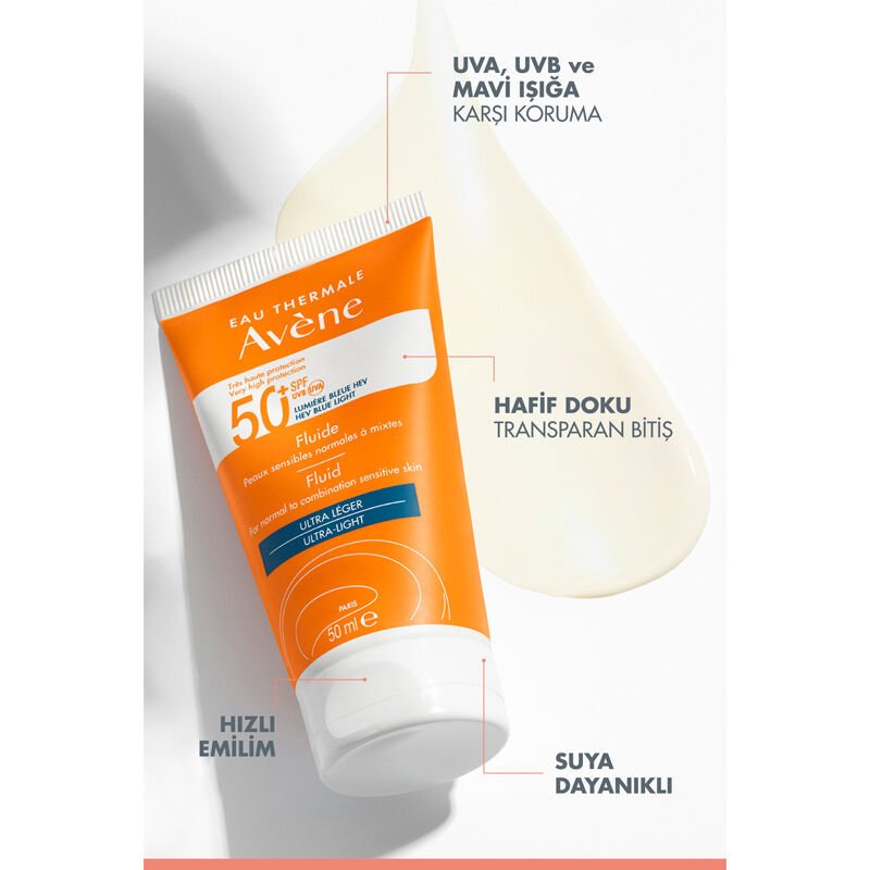 SPF 50+ Sun Fluid - Ultra - Light, Matte Finish UVA/UVB/Blue Light Protection - TryAladdin