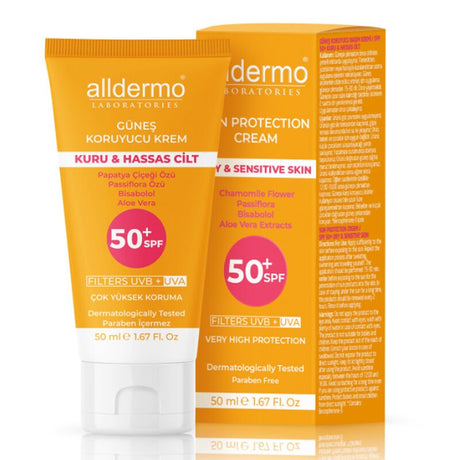 SPF 50+ Sun Protection Cream - UVA/UVB Defense for Dry & Sensitive Skin - TryAladdin