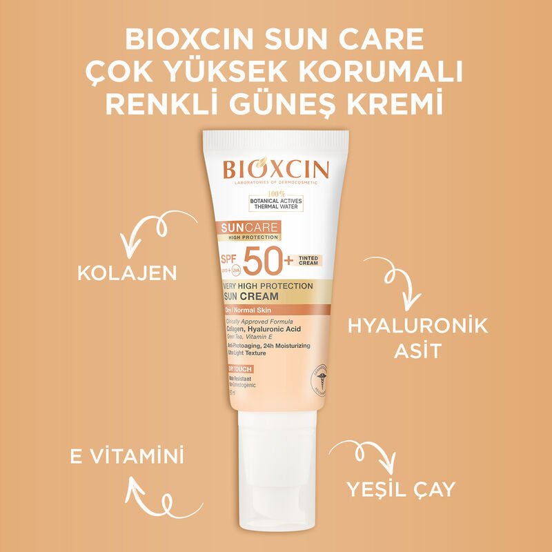 SPF 50+ Tinted Sun Cream - Hydrating, Anti - Aging & Dry Touch Finish - TryAladdin