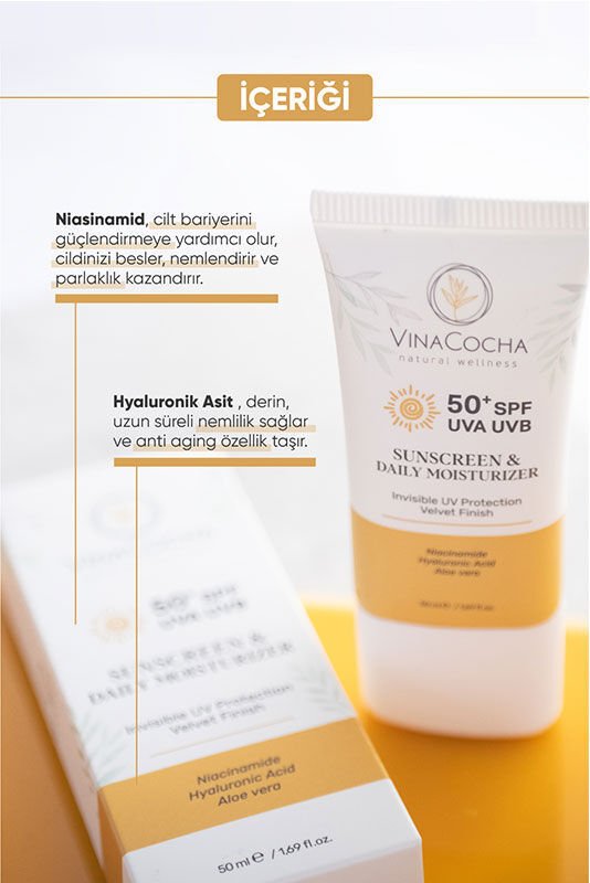 SPF50 Hydrating Daily Face Cream with Niacinamide & Hyaluronic Acid - TryAladdin