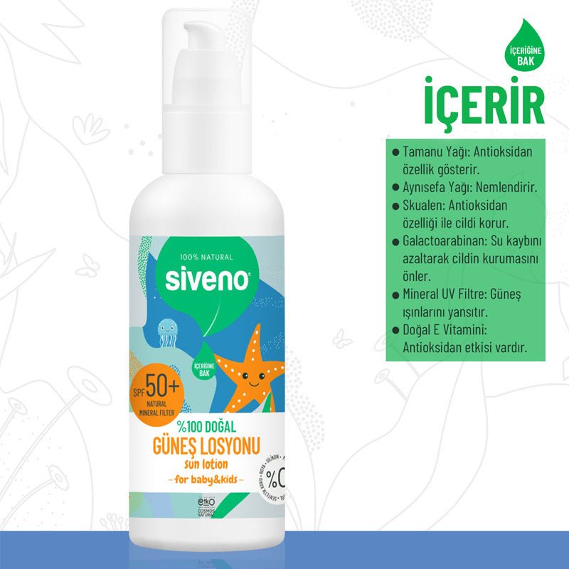 SPF50+ Natural Mineral Sun Lotion - High Protection for Sensitive Skin - TryAladdin