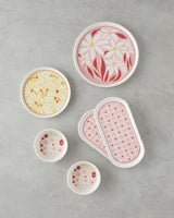 Premium Ceramic Breakfast Dinnerware Set 10 Piece 4 Person Red Pink