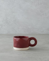 Premium Stoneware Mug Artisan Splash Design Burgundy