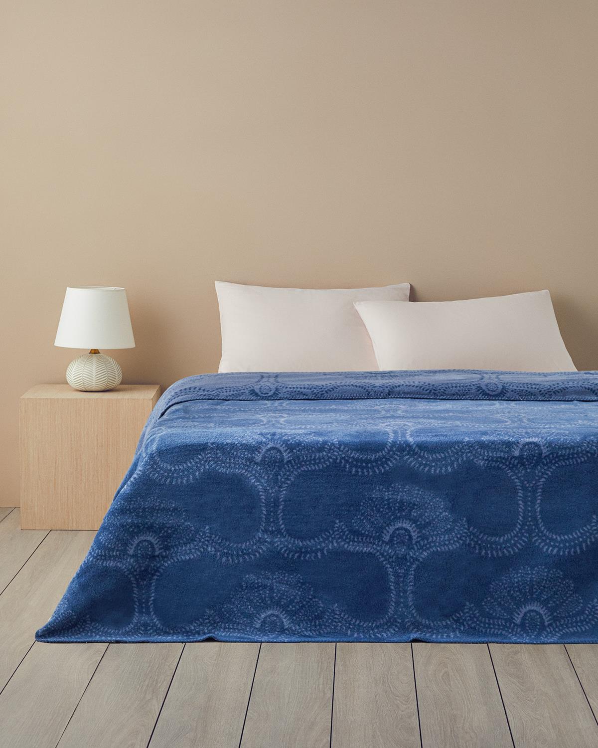 Premium-Cotton-Double-Bed-Blanket-Soft-Blue