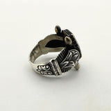 Square Black Onyx Gemstone Silver Ring