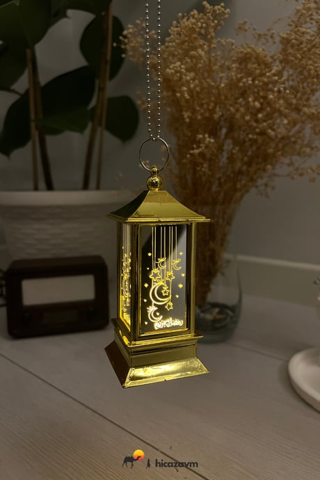 Square Gold Ramadan Decorative Lantern - TryAladdin