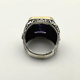 Square Purple Amethyst Stone Ring