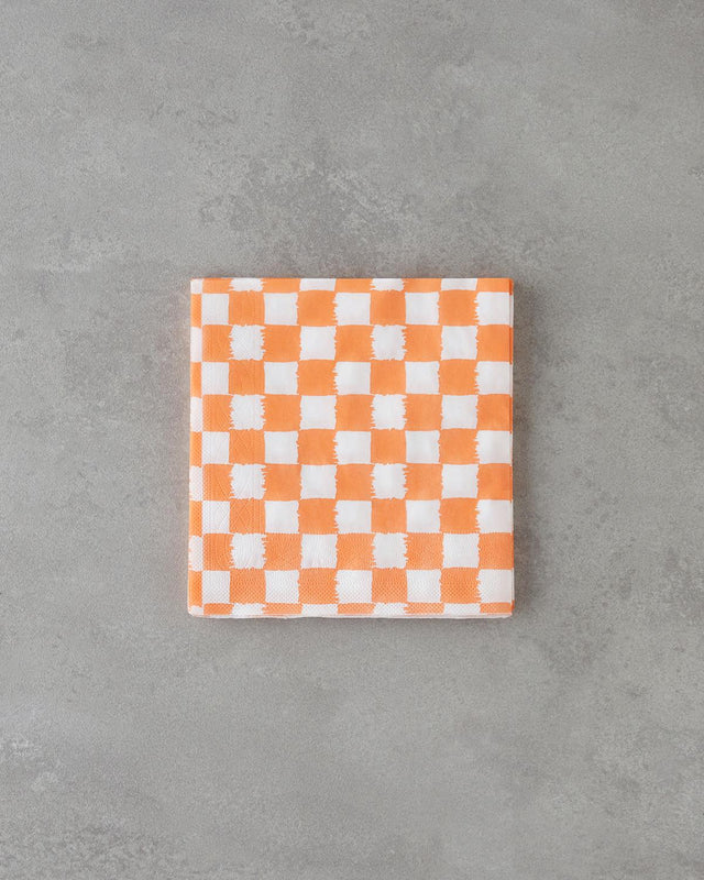 Professional Grade Squarify Orange Pattern Paper Napkins Yellow 33x33cm 20 Count